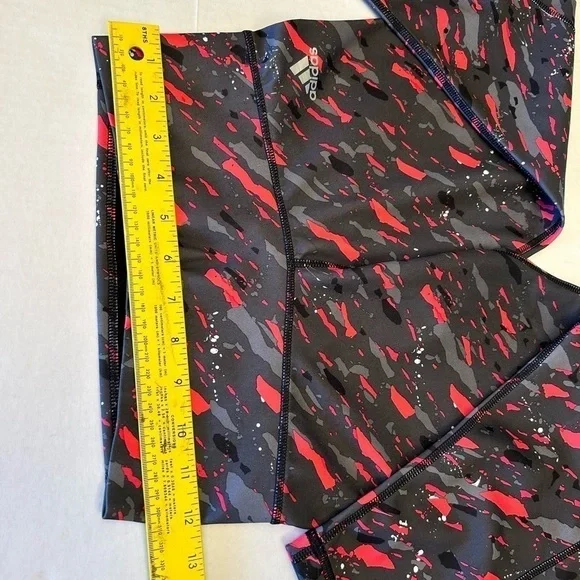 Adidas climate 3/4 length active capri pant gray splatter multi color Sz-XS I16 - Picture 4 of 9